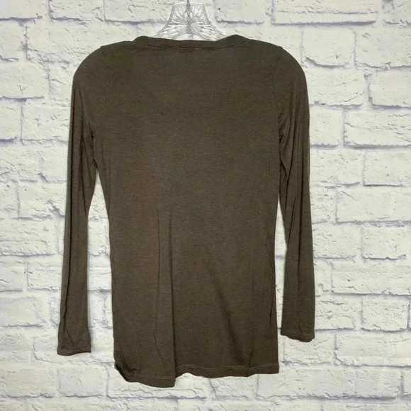 Splendid Henley Tab Sleeve Shirt Top - Picture 3 of 6